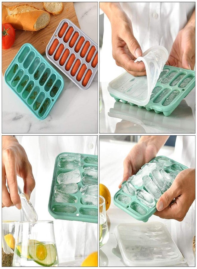 VOSCHOIX Ice Cube Trays,Sausage Silicone Mold with Lid for Water Bottles Easy Release Long Ice Cube Sticks For Bottled Beverage, Soda, Sport Drinks, Burritos Egg - Image 4